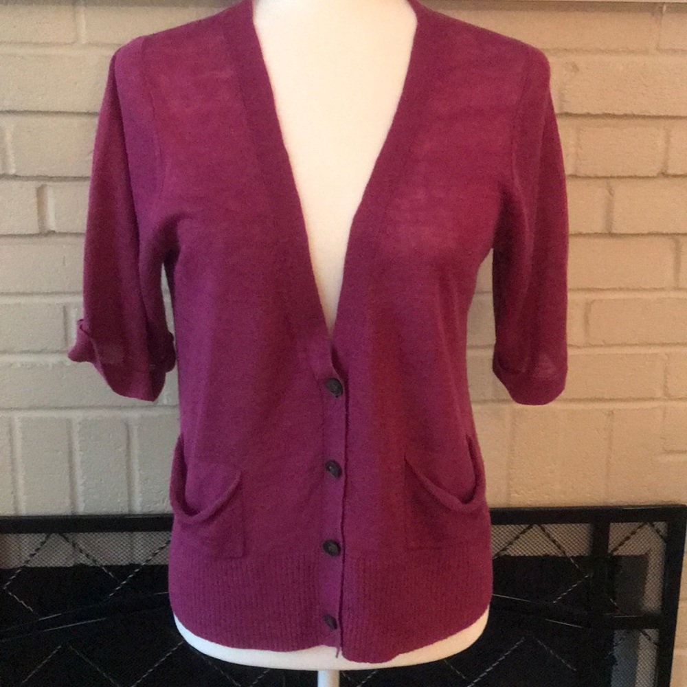 NWOT Eileen Fisher ss linen/silk cardigan